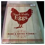 Fresh Daily Eggs Wooden Sign