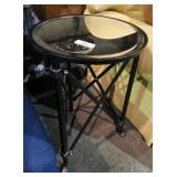 Beveled Glass Top Metal Table