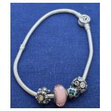 Sterling Silver Pandora Bracelet & Charms