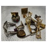 Box of Misc. Antique & Vintage Jewelry & Dice