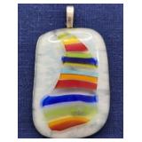 Large Murano Art Glass Style Pendant