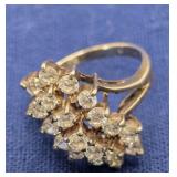 Sterling Silver Vintage Waterfall Dinner Ring