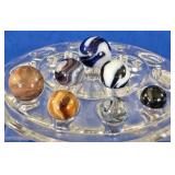 Mixed Lot of 7 Vintage Machine-Made Glass Marbles
