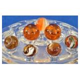 7 Translucent Banded & Swirl Marbles