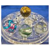 5 Beautiful Vintage Glass Marbles