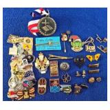Large Vintage Pinback & Lapel Pin Lot