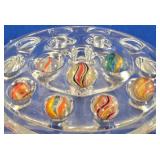 7 Vintage Handmade Swirl Marbles