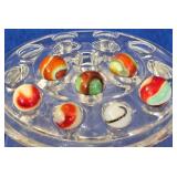 7  Vintage Multi-Color Swirl Marbles