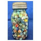 Jar of Vintage Glass Marbles