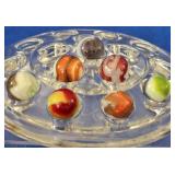 7 Colorful Translucent Swirl Marbles