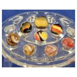 8 Fiery Amber & Sunset Swirl Marbles