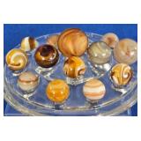 13 'Golden Honey & Amber' Swirl Marbles