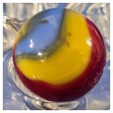 Vibrant 'Superman' Style Swirl Marble