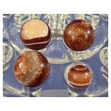 4 Vintage Glass Marbles Swirls & Patch Lot