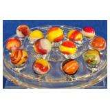 13 'Solar Flare' Style Swirl Marbles