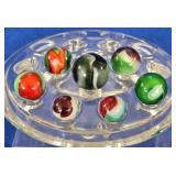 7 Colorful Swirl Vintage Glass Marbles