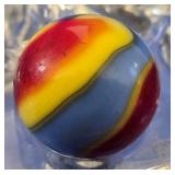 Vintage Tri-Color Swirl Glass Marble