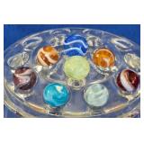 8 Vintage Assorted Swirl Glass Marbles