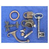 Antique Locks, Key & Hardware Assortment