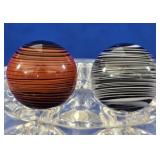 Pair of Large Concentric Swirl Marbles