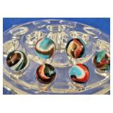 Lot of 6 Stunning Vintage-Style Swirl Marbles