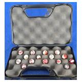 15 'Crimson & Oxblood' Swirl Marbles