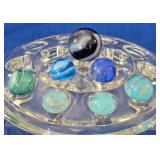 Lot of 7 Translucent Swirl Marbles