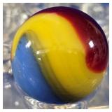 Vibrant .75' Tri-Color Swirl Art Glass Marble