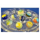 9 Vintage Machine-Made Glass Marbles