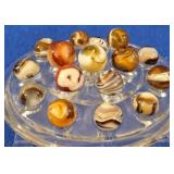 15 Earth-Tone Swirl Marbles