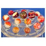 14 'Garnet & Gold' Swirl Marbles