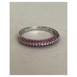 Sterling Silver Ruby Band Ring