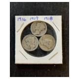 3 Mercury Dimes