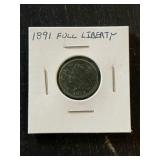 1891 Full Liberty Indian Head Penny