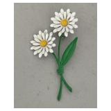 Vintage Daisy Enamel Brooch