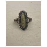 Sterling Silver Antique Jade Ring