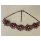 Austrian Crystal Ruby Red Victorian Necklace