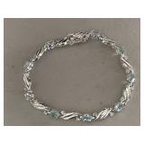 Sterling Silver Blue Topaz Bracelet