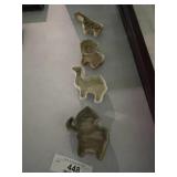 4 Ceramic Animal Trinket Dishes