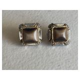 Two Tone Cat's Eye Earrings