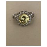 Sterling Silver Lemon Quartz Cocktail Ring