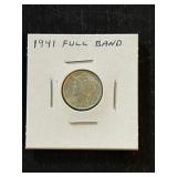 1941 Full Band Original Luster Mercury Dime