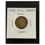 1906 Full Liberty Indian Head Penny