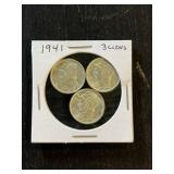 1941 Original Luster Mercury Dimes