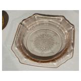 Pink Depression Glass Shallow Bowl