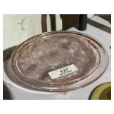 Vintage Pink Depression Glass Footed Cake Plate