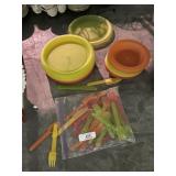 Vintage Plates, Bowls, Utensils