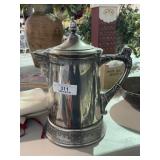 Large Ornate Quadruple Plate, Pitcher & Lid