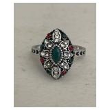 Ornate Multi Gemstone Estate Ring