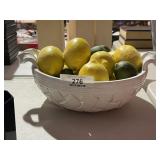 Large Porcelain Basket Weave Centerpiece